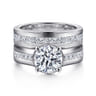 14K White Gold Matching Wedding Band - 0.65 ct