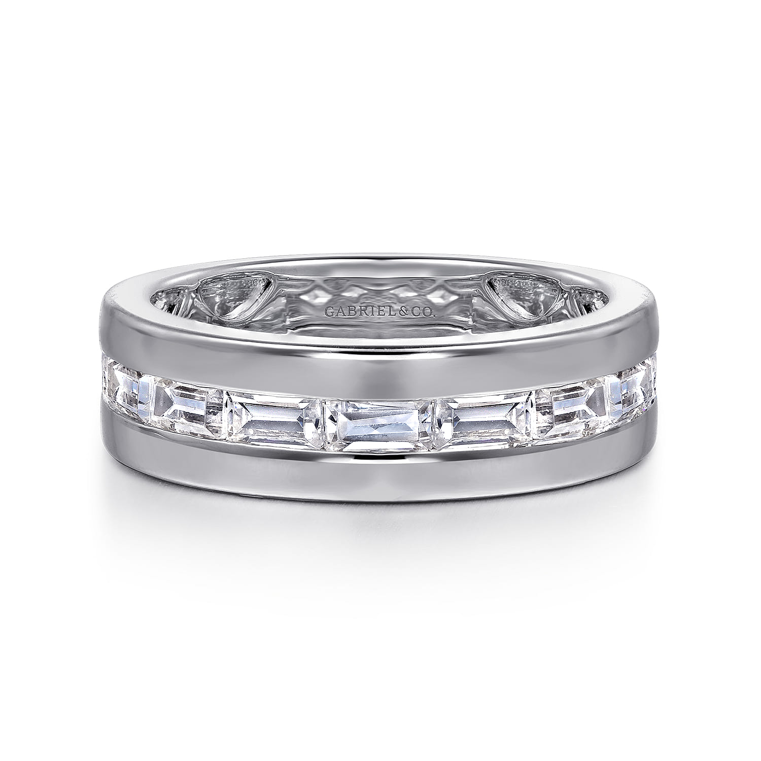 14K White Gold Matching Wedding Band - 0.85 ct - Shot 1