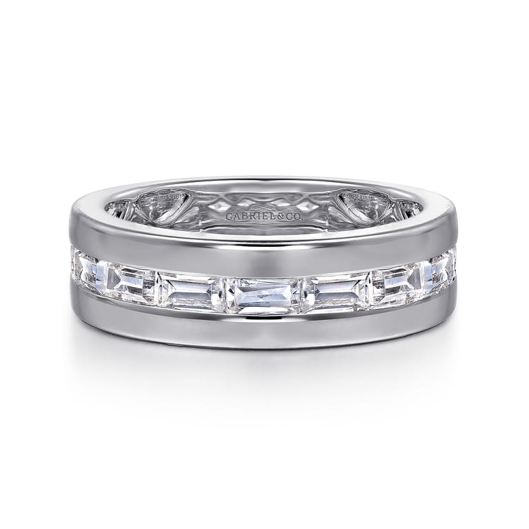 14K White Gold Matching Wedding Band - 0.85 ct - Shot 1