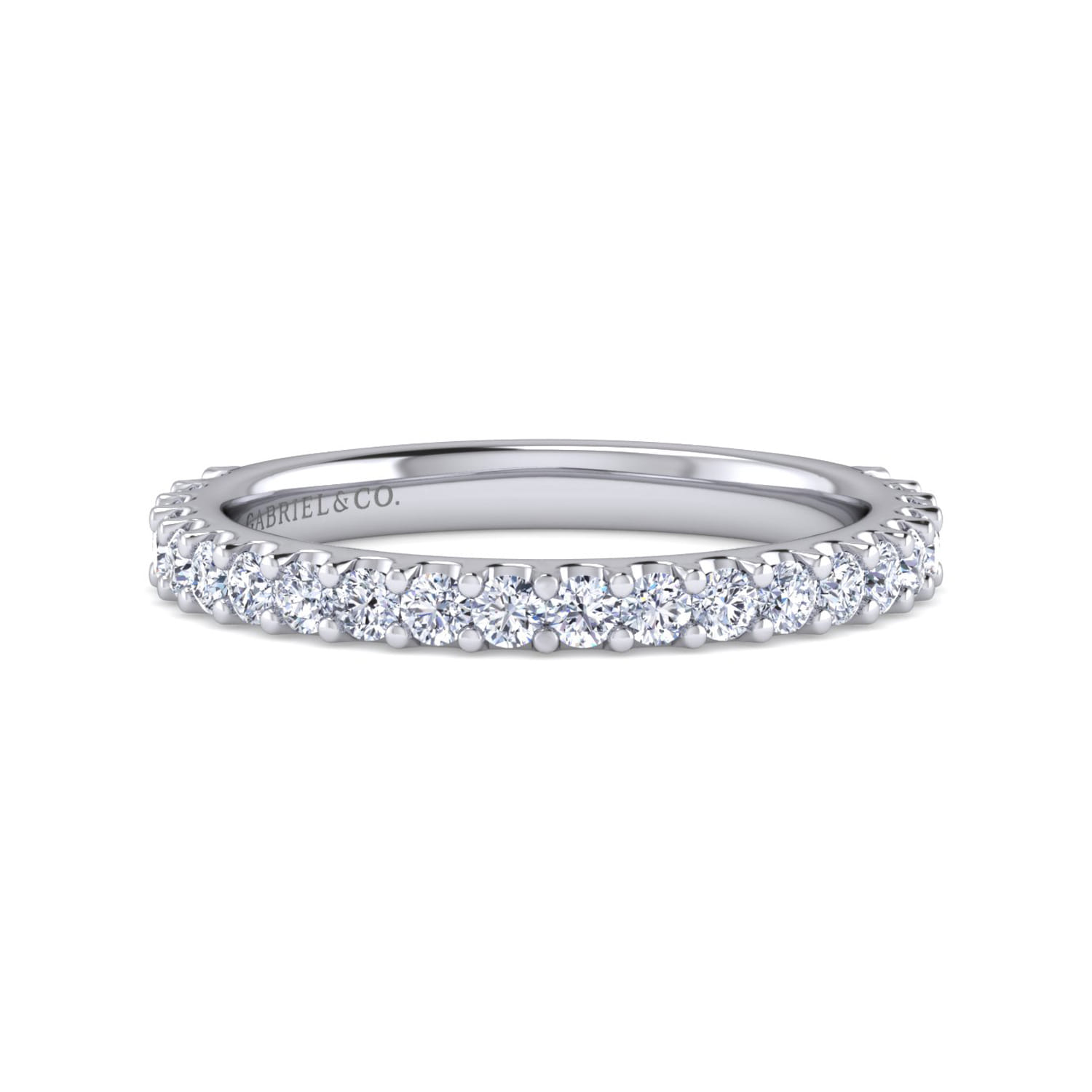 14K White Gold Matching Wedding Band - 0.55 ct - Shot 1