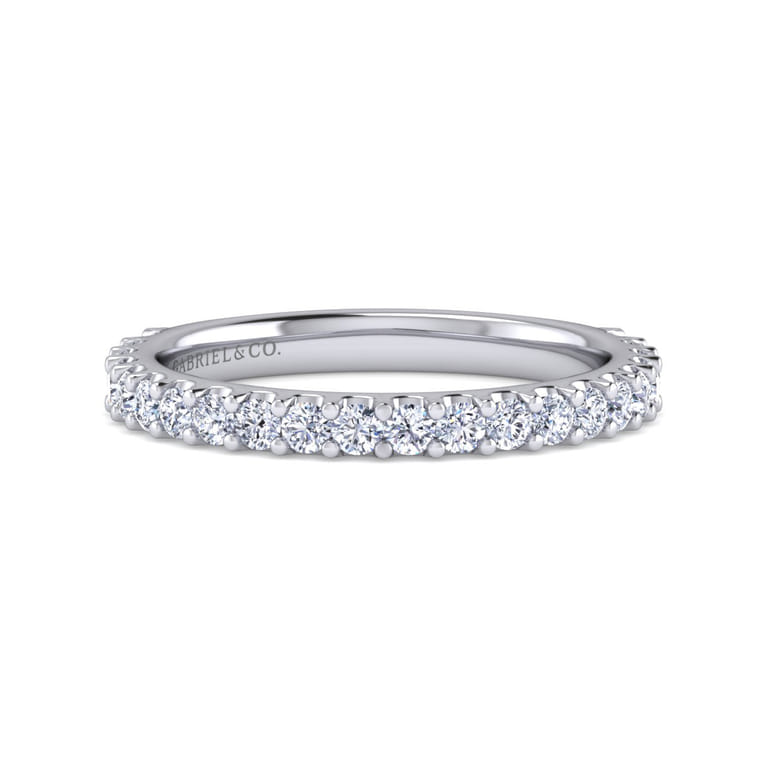 14K White Gold Matching Wedding Band - 0.55 ct - Shot 1