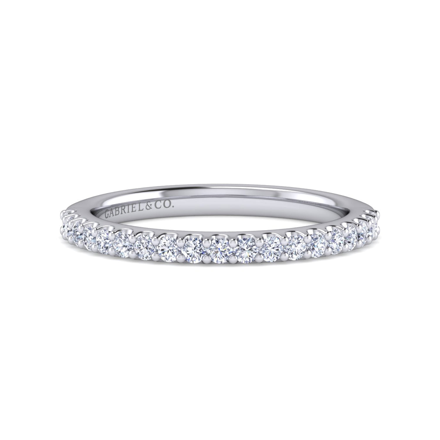 14K White Gold Matching Wedding Band - 0.27 ct - Shot 1
