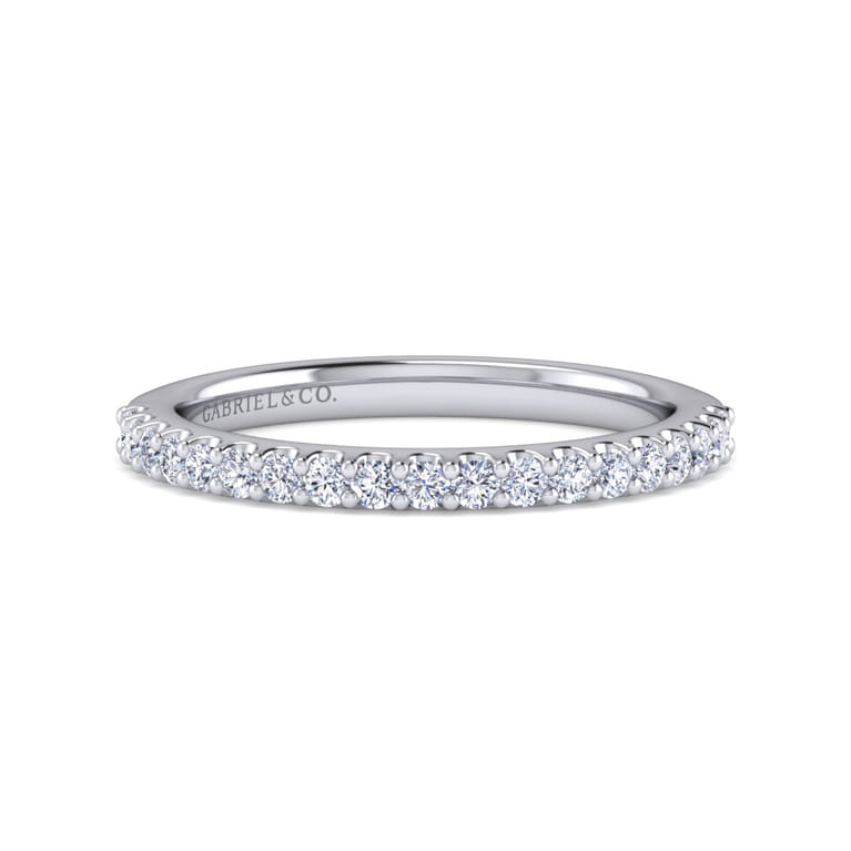14K White Gold Matching Wedding Band - 0.27 ct - Shot 1
