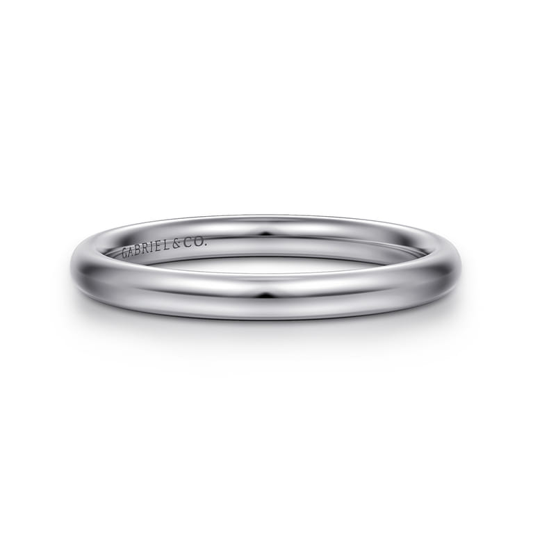 14K White Gold Matching Wedding Band - Shot 1