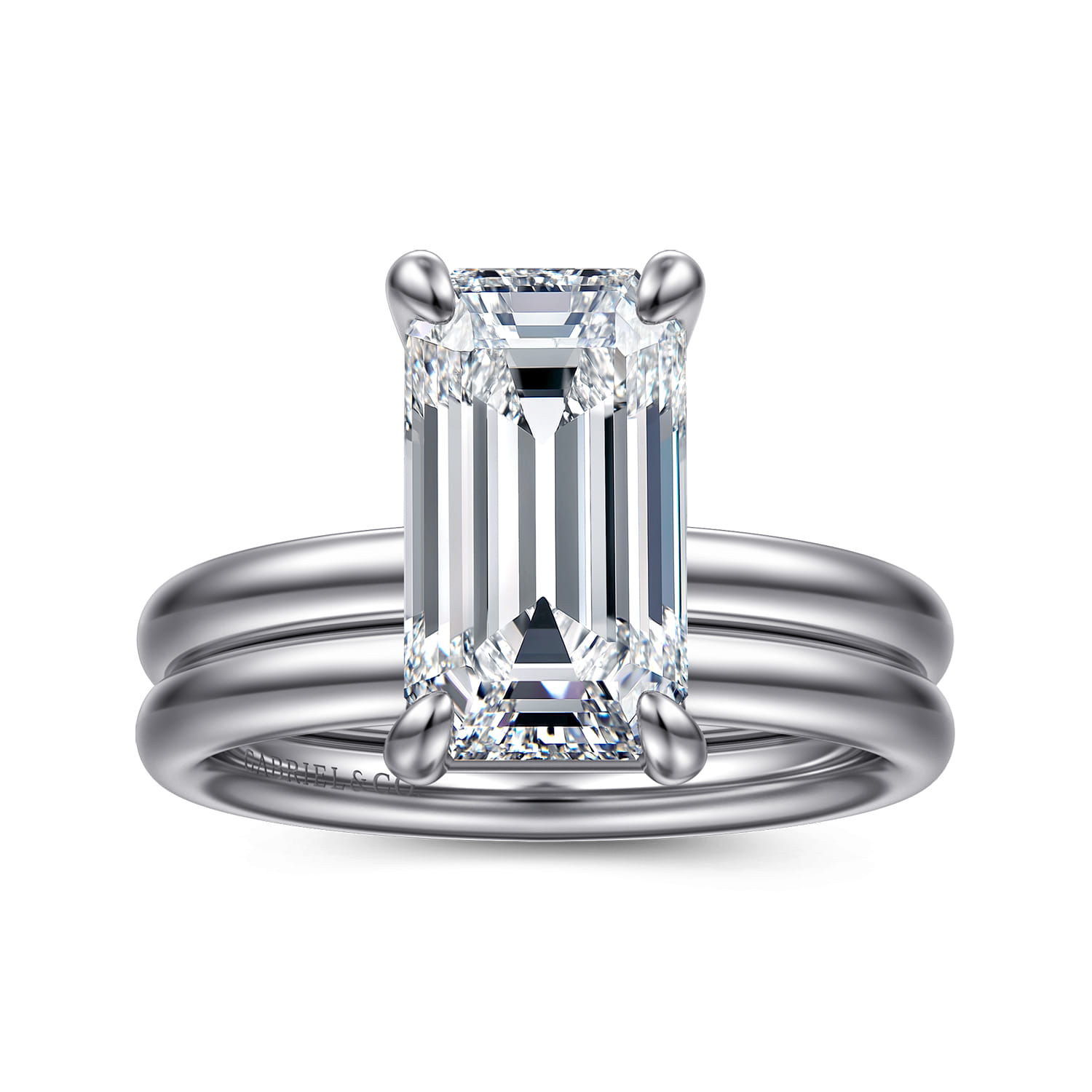 14K White Gold Matching Wedding Band - Shot 1