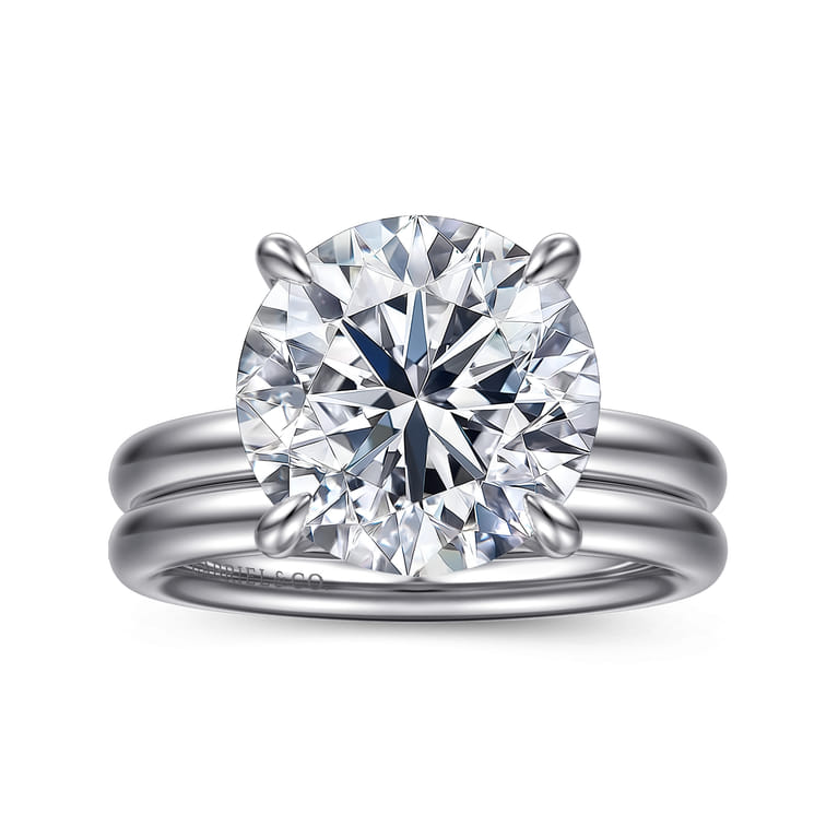 14K White Gold Matching Wedding Band - Shot 1