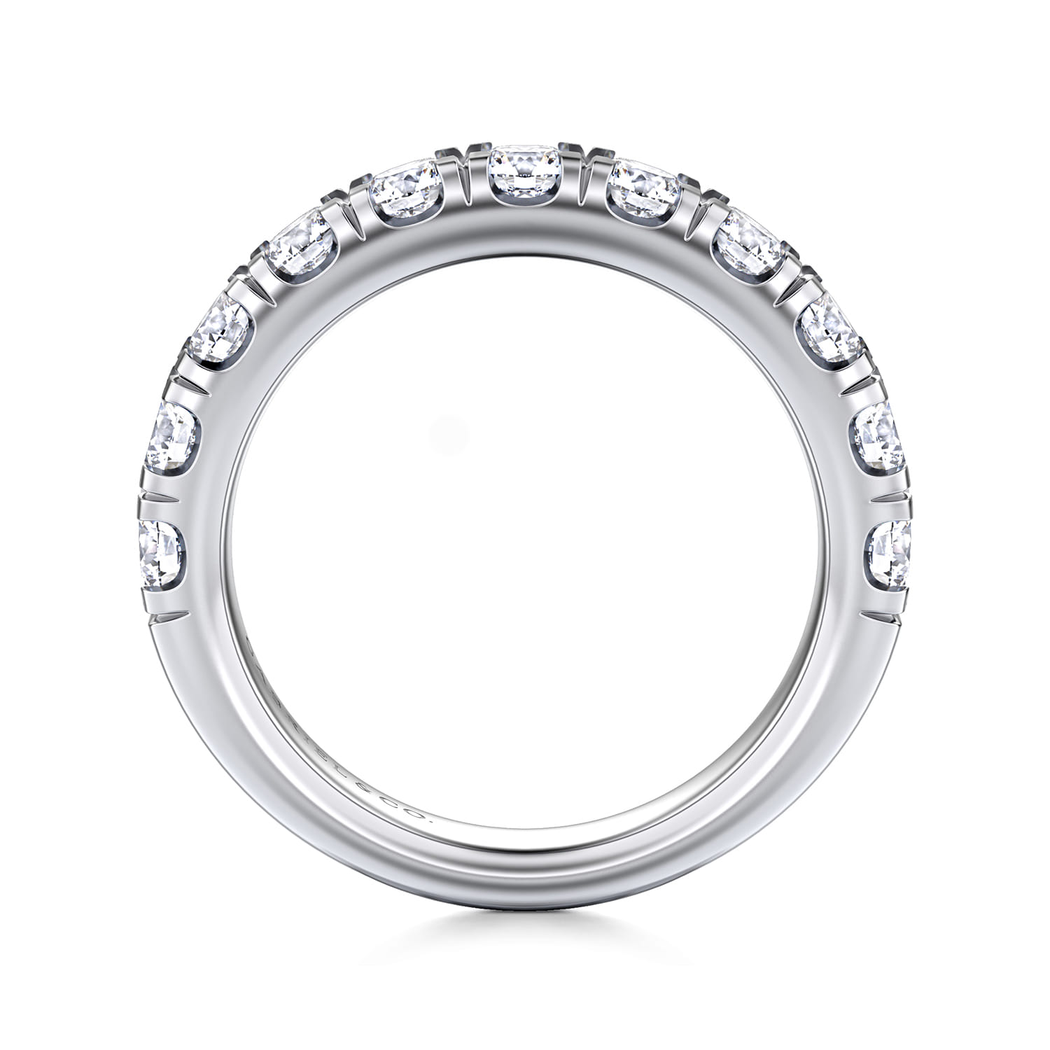 14K White Gold Matching Wedding Band - 1.5 ct - Shot 2