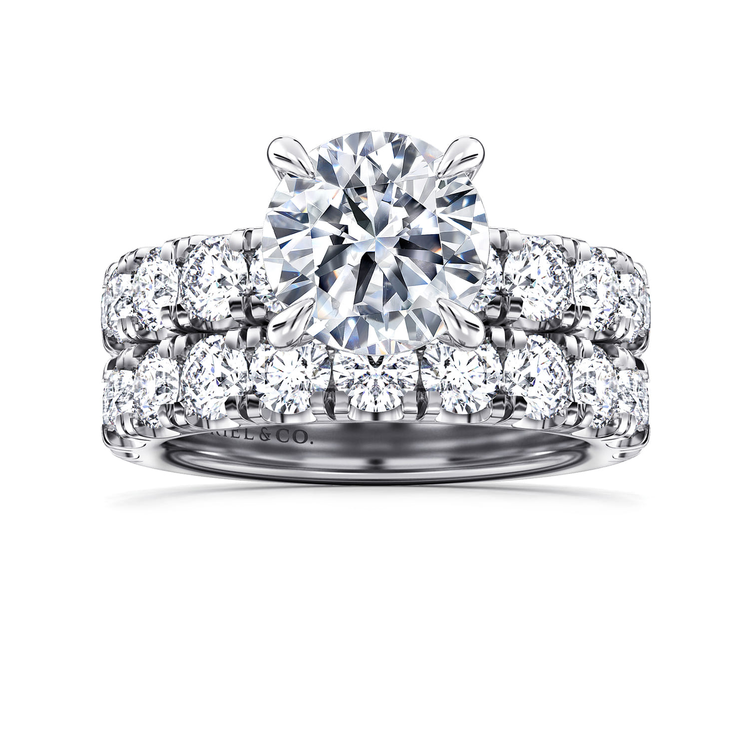 14K White Gold Matching Wedding Band - 1.5 ct - Shot 4