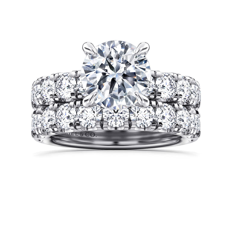 14K White Gold Matching Wedding Band - 1.5 ct - Shot 4