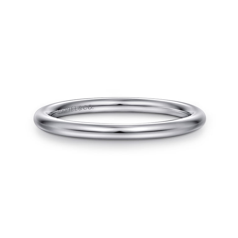 14K White Gold Matching Wedding Band - Shot 1