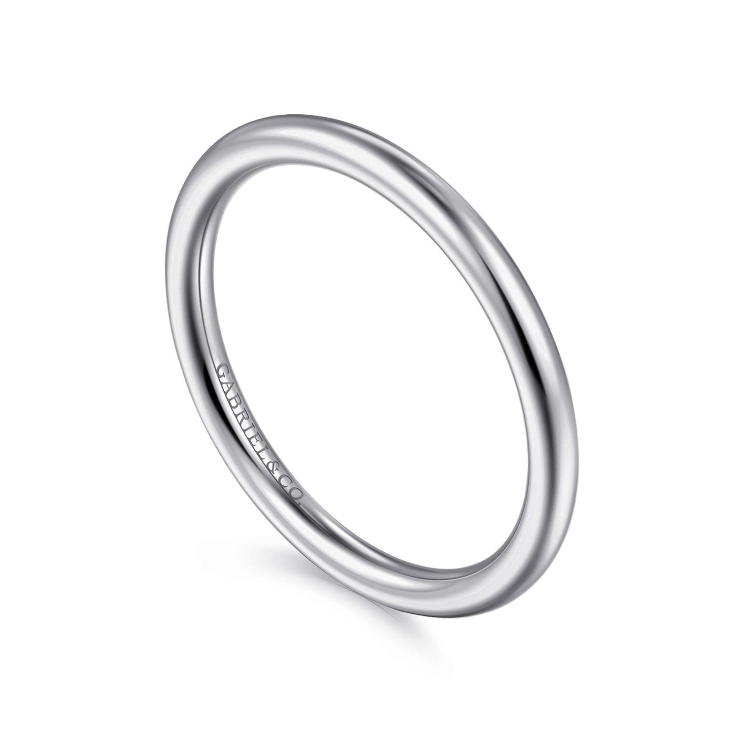 14K White Gold Matching Wedding Band - Shot 3