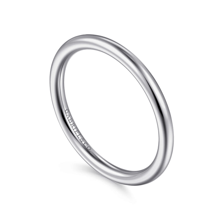 14K White Gold Matching Wedding Band - Shot 3