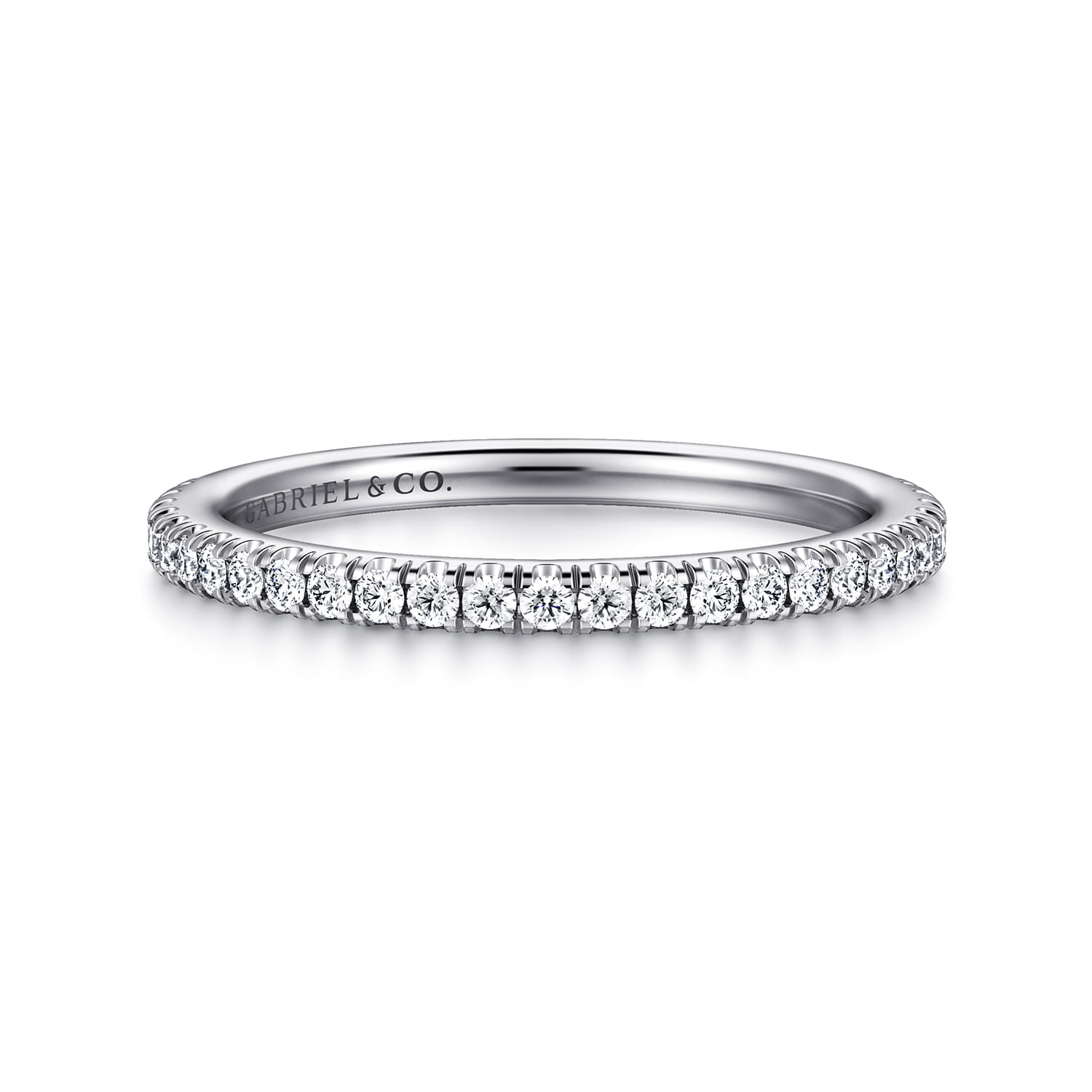 14K White Gold Matching Wedding Band - 0.24 ct - Shot 1