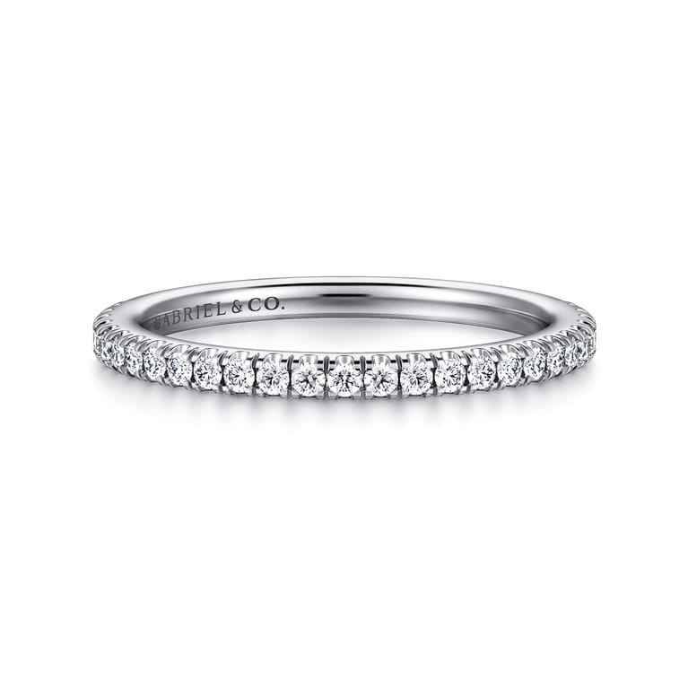 14K White Gold Matching Wedding Band - 0.24 ct - Shot 1