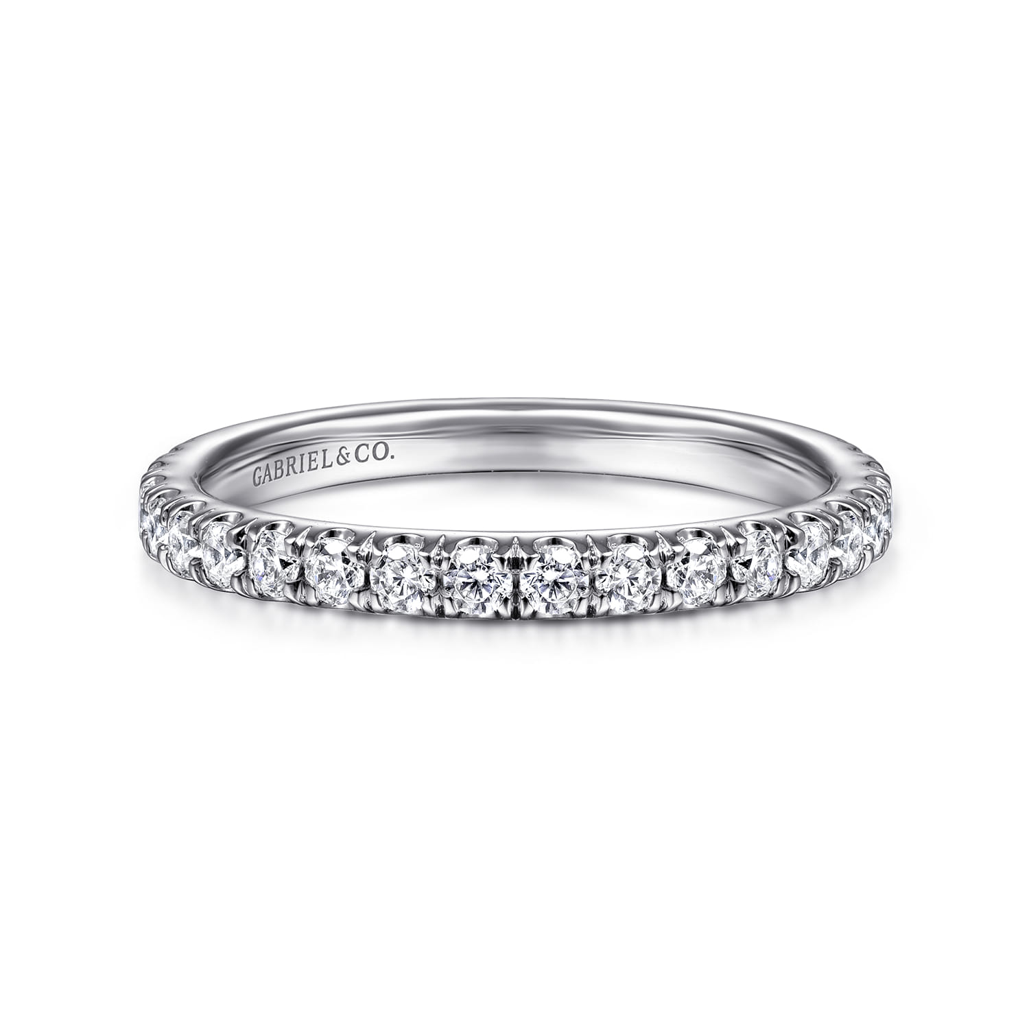 14K White Gold Matching Wedding Band - 0.41 ct - Shot 1