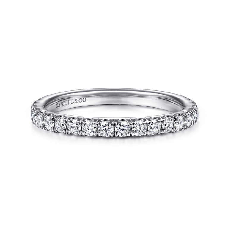 14K White Gold Matching Wedding Band - 0.41 ct - Shot 1
