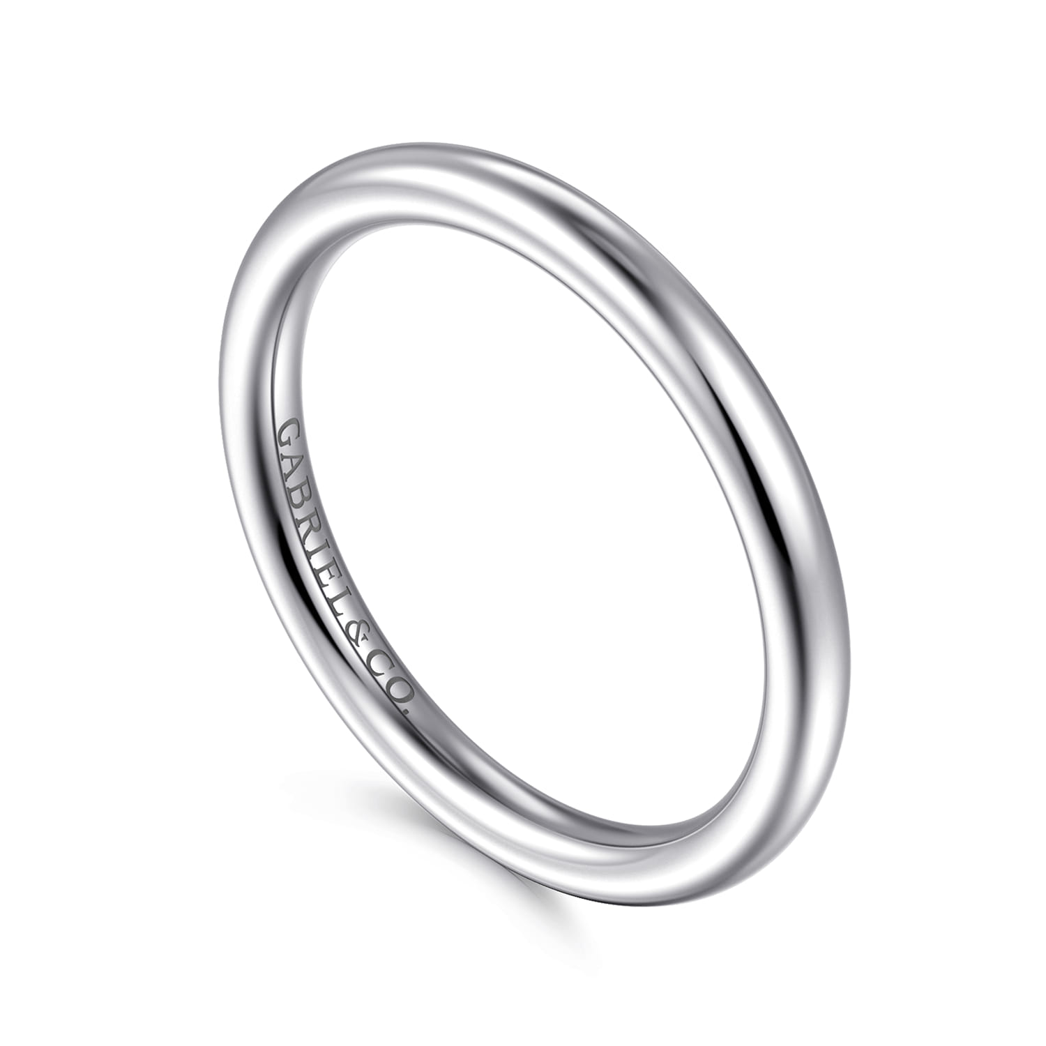 14K White Gold Matching Wedding Band - Shot 3