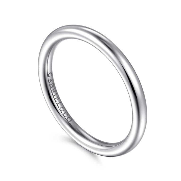 14K White Gold Matching Wedding Band - Shot 3