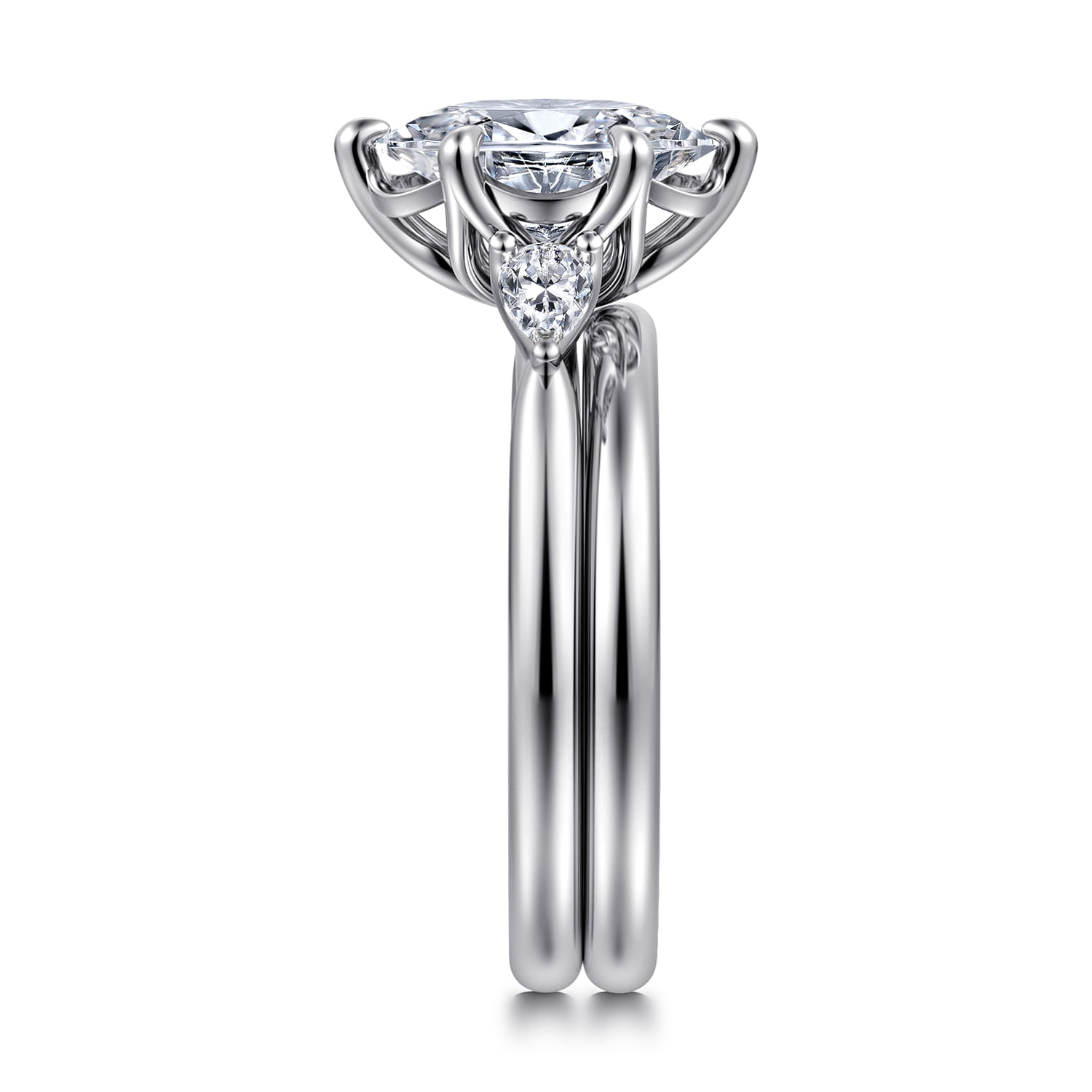 14K White Gold Matching Wedding Band - Shot 5