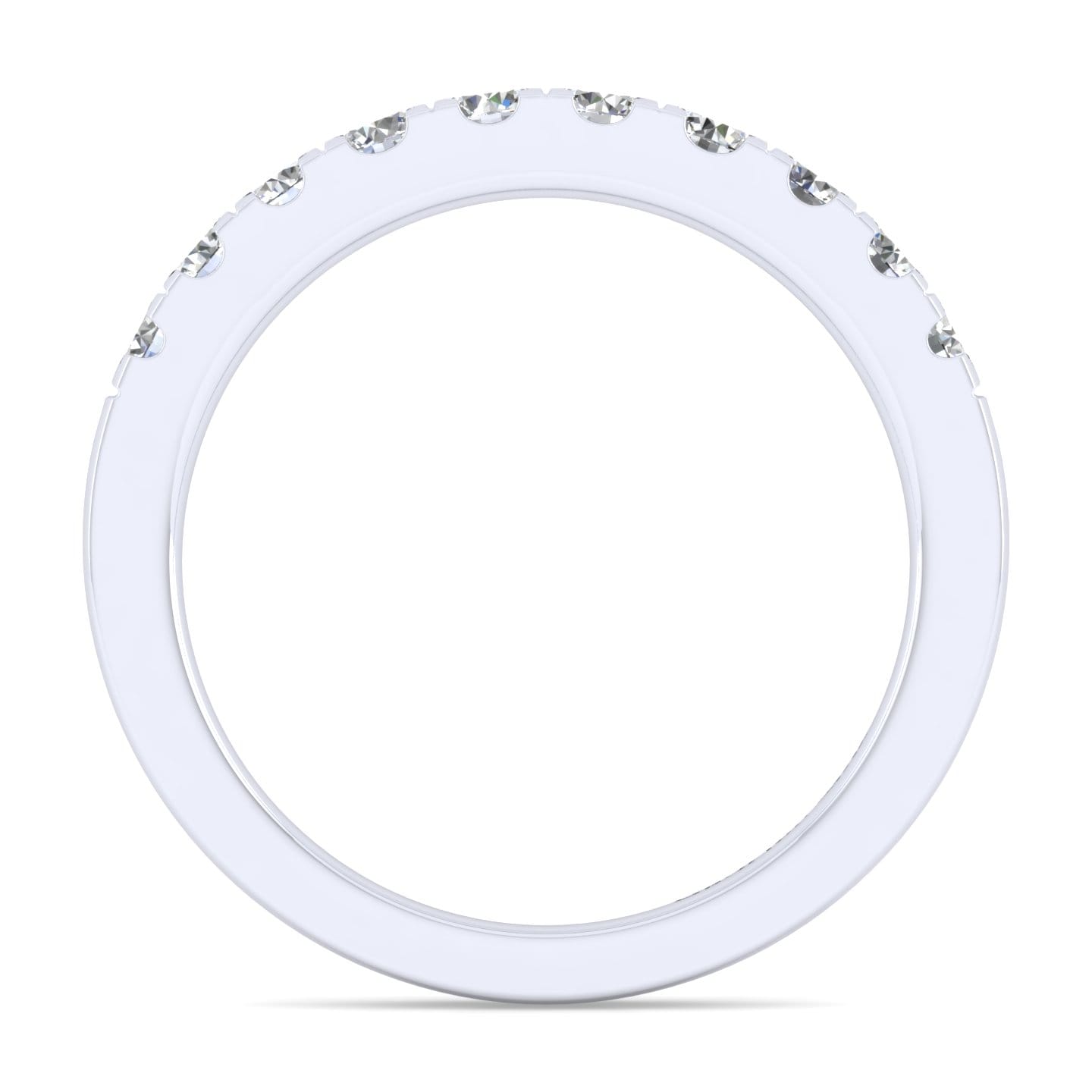 14K White Gold Matching Wedding Band - 0.39 ct - Shot 2