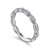 14K White Gold Matching Wedding Band - 0.12 ct