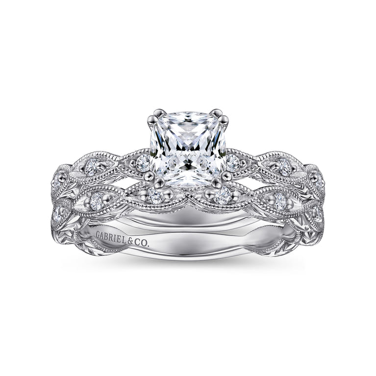 14K White Gold Matching Wedding Band - 0.12 ct - Shot 4