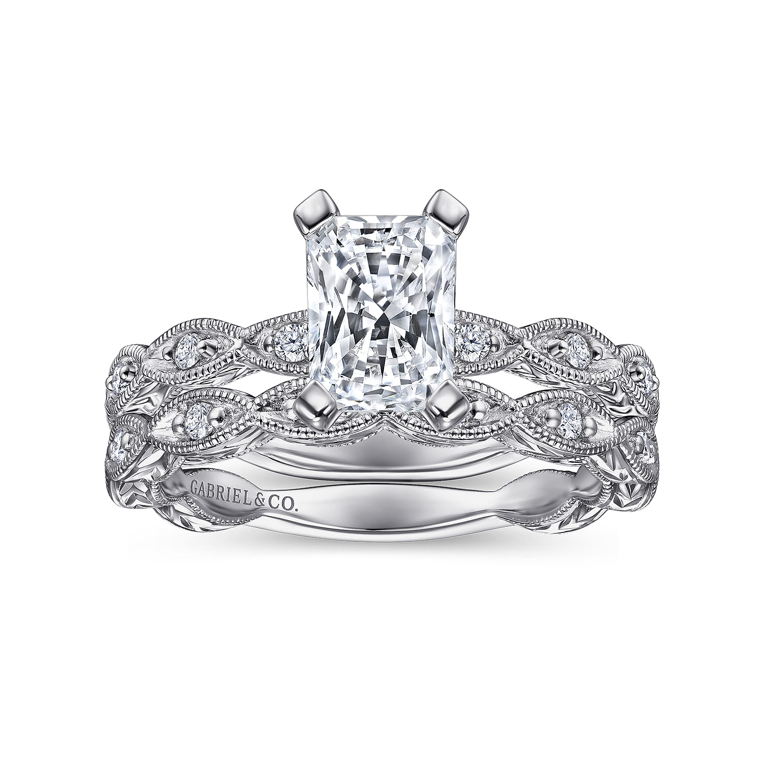 14K White Gold Matching Wedding Band - 0.12 ct - Shot 4