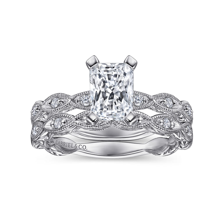 14K White Gold Matching Wedding Band - 0.12 ct - Shot 4