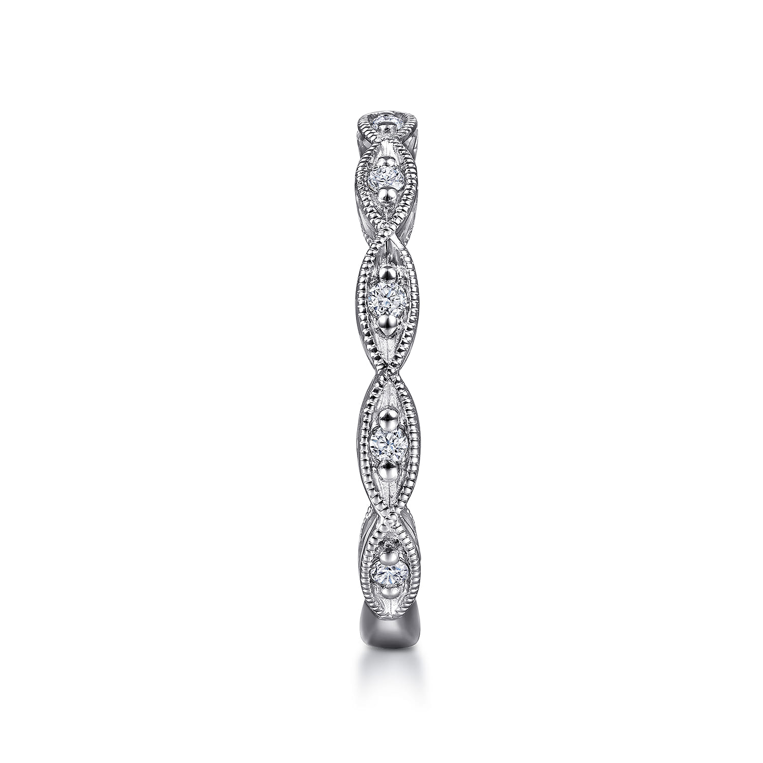 14K White Gold Matching Wedding Band - 0.12 ct - Shot 5