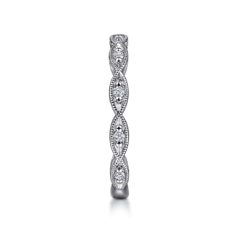 14K White Gold Matching Wedding Band - 0.12 ct - Shot 5