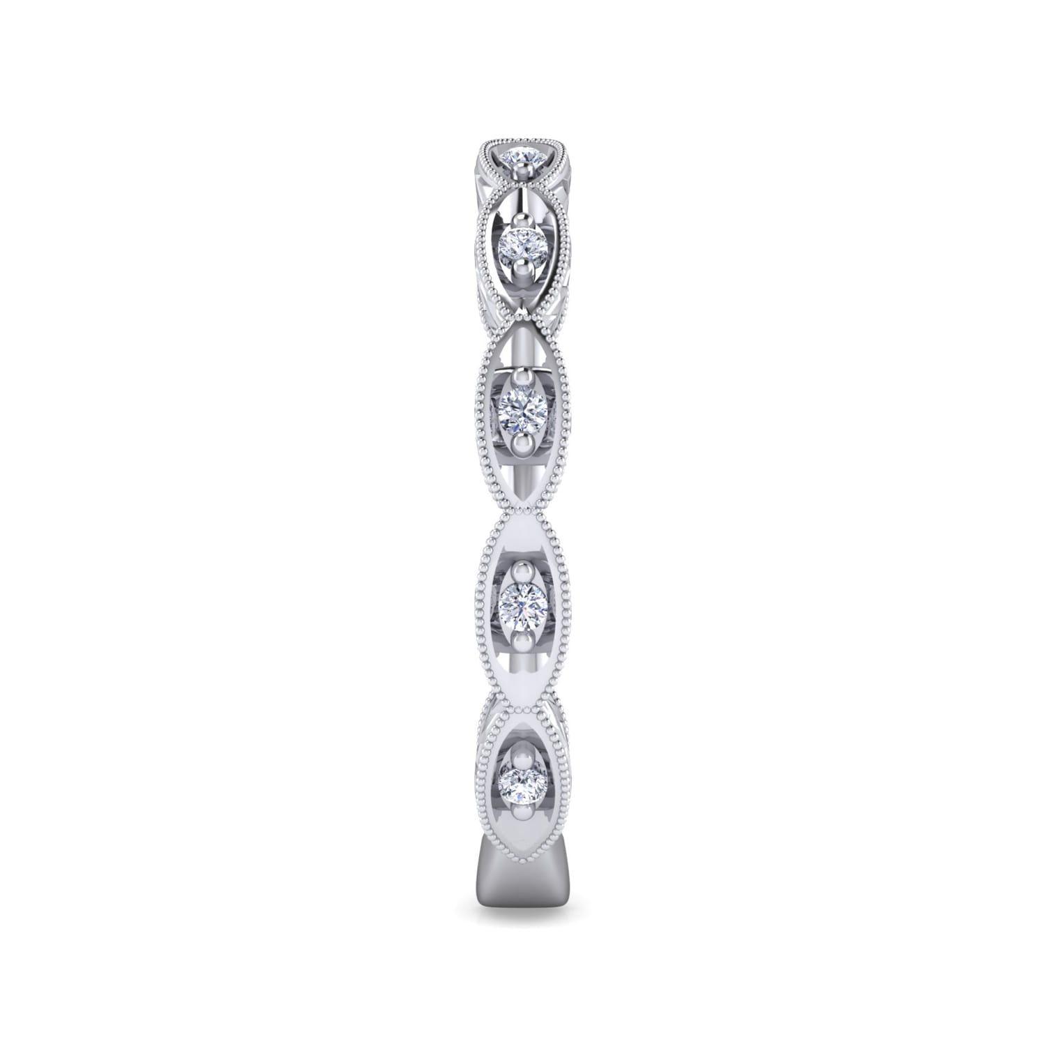 14K White Gold Matching Wedding Band - 0.13 ct - Shot 4
