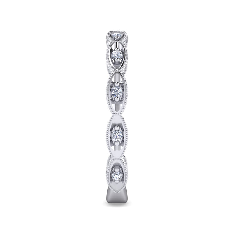 14K White Gold Matching Wedding Band - 0.13 ct - Shot 4