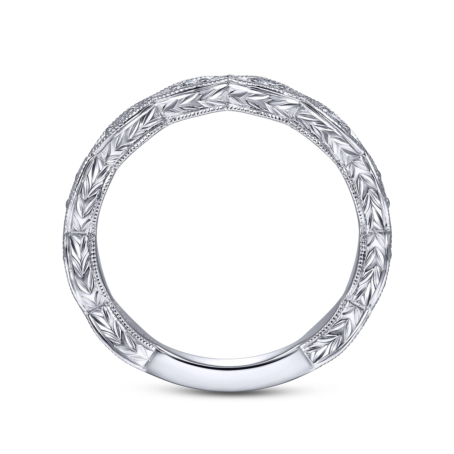 14K White Gold Matching Wedding Band - 0.12 ct - Shot 2