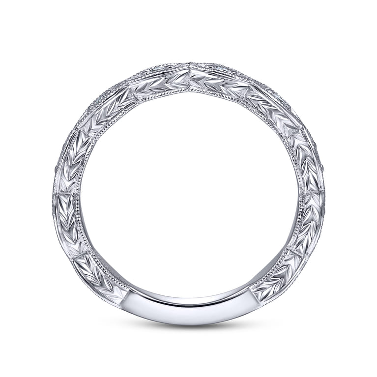 14K White Gold Matching Wedding Band - 0.12 ct - Shot 2