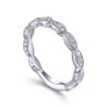 14K White Gold Matching Wedding Band - 0.12 ct
