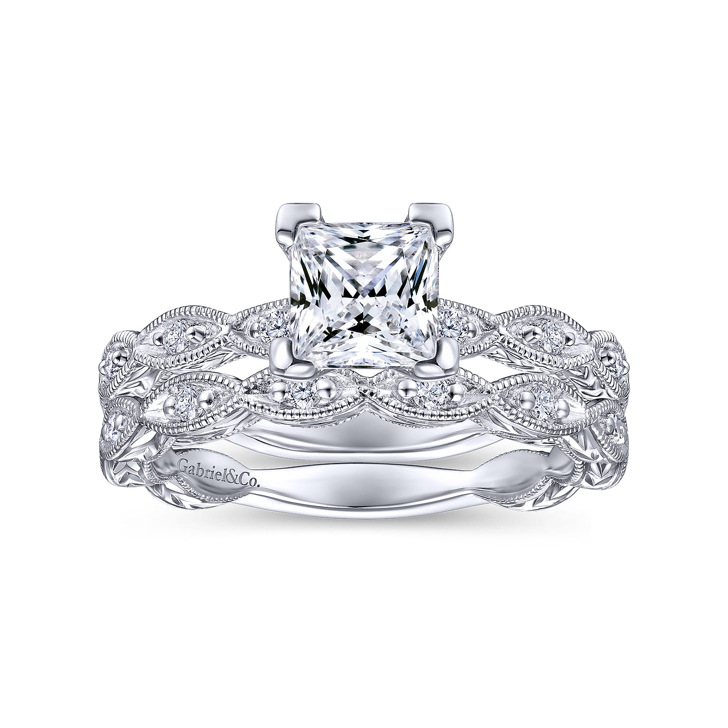 14K White Gold Matching Wedding Band - 0.12 ct - Shot 4