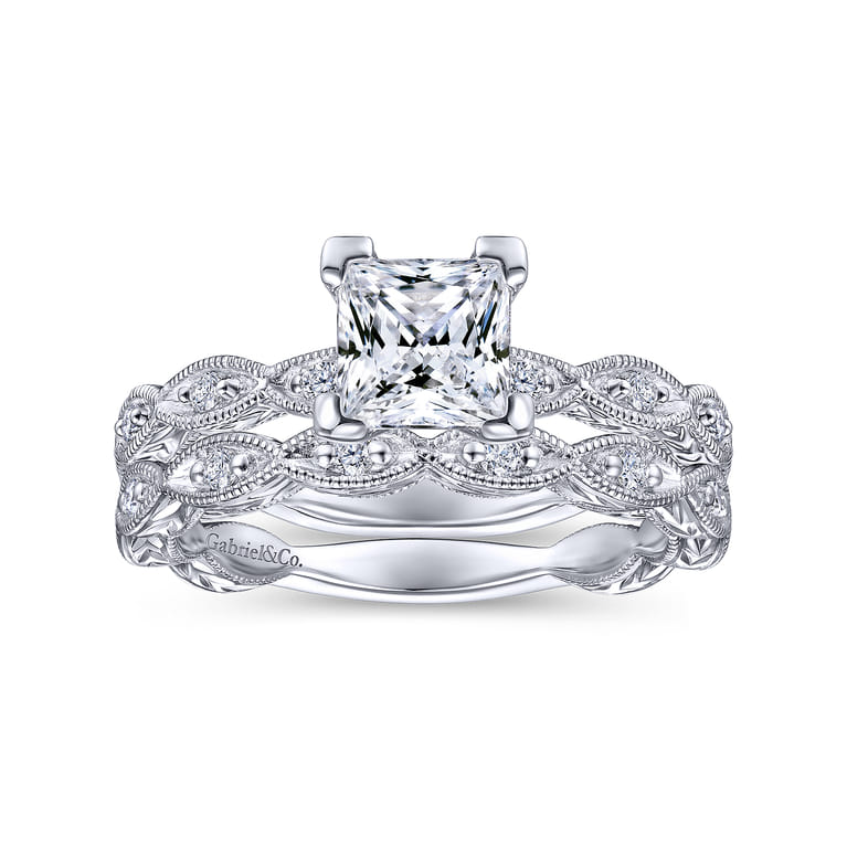 14K White Gold Matching Wedding Band - 0.12 ct - Shot 4