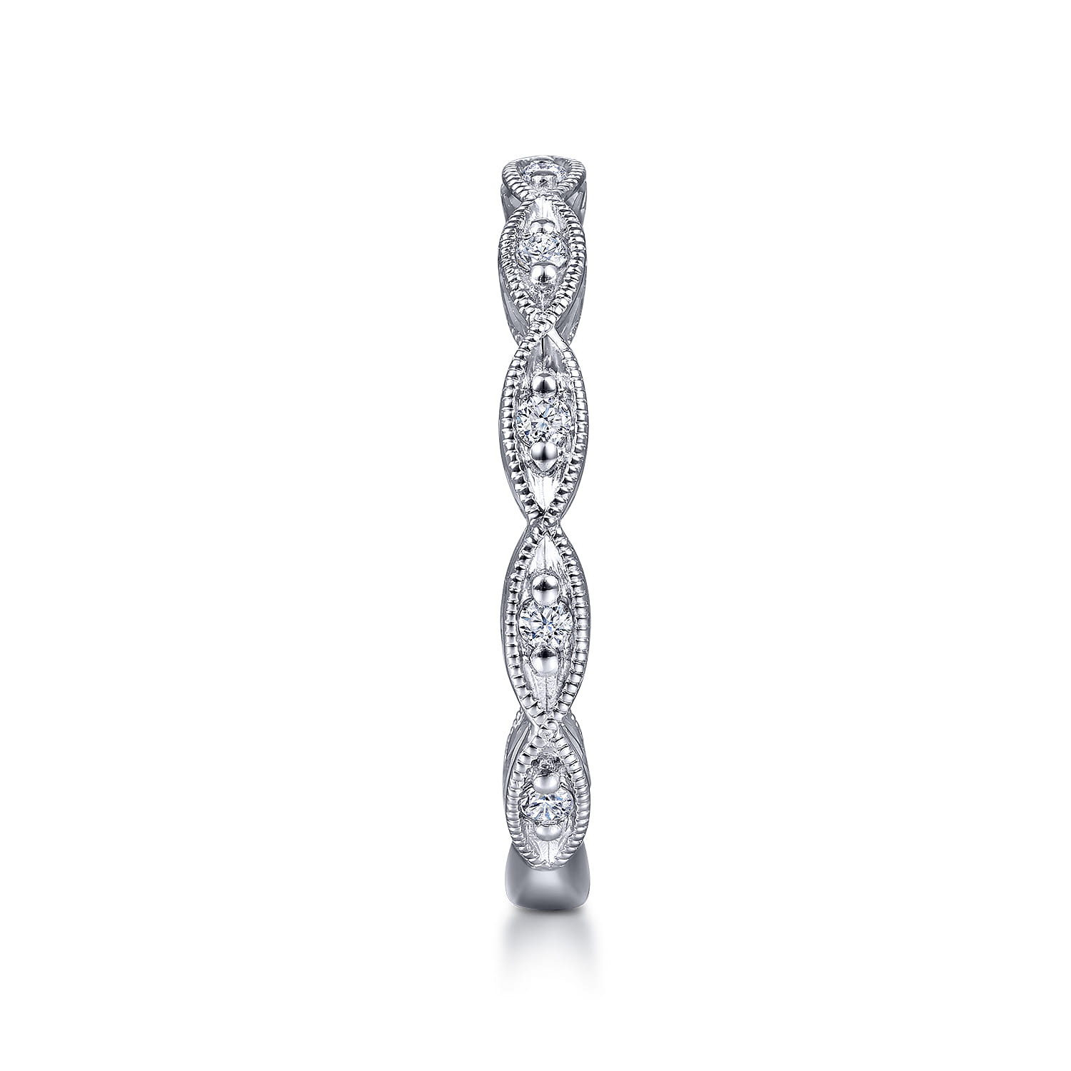 14K White Gold Matching Wedding Band - 0.12 ct - Shot 5