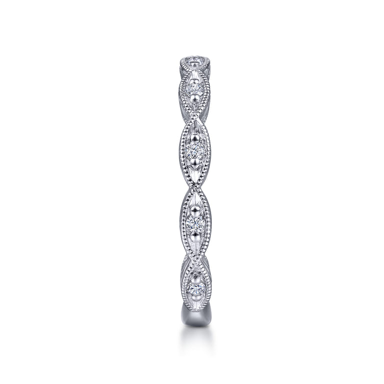 14K White Gold Matching Wedding Band - 0.12 ct - Shot 5