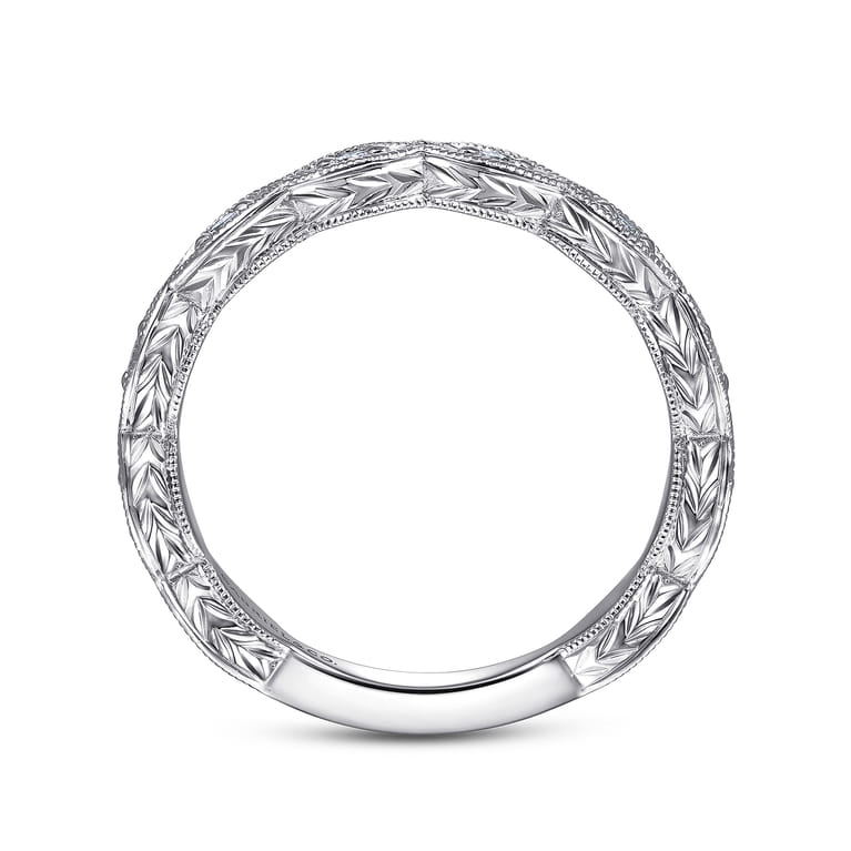 14K White Gold Matching Wedding Band - 0.12 ct - Shot 2