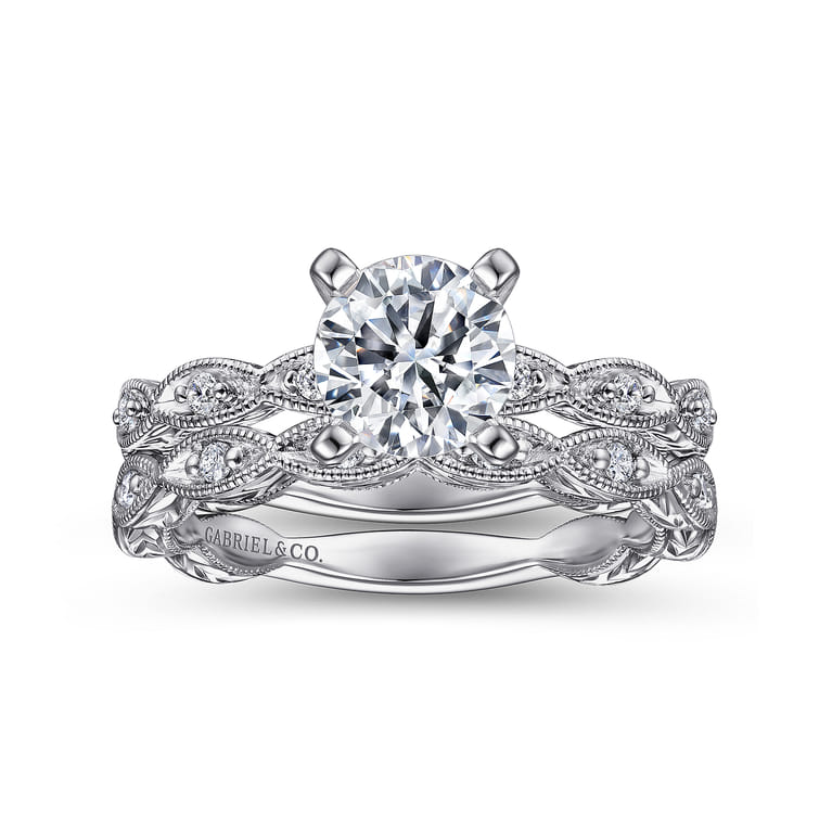 14K White Gold Matching Wedding Band - 0.12 ct - Shot 4