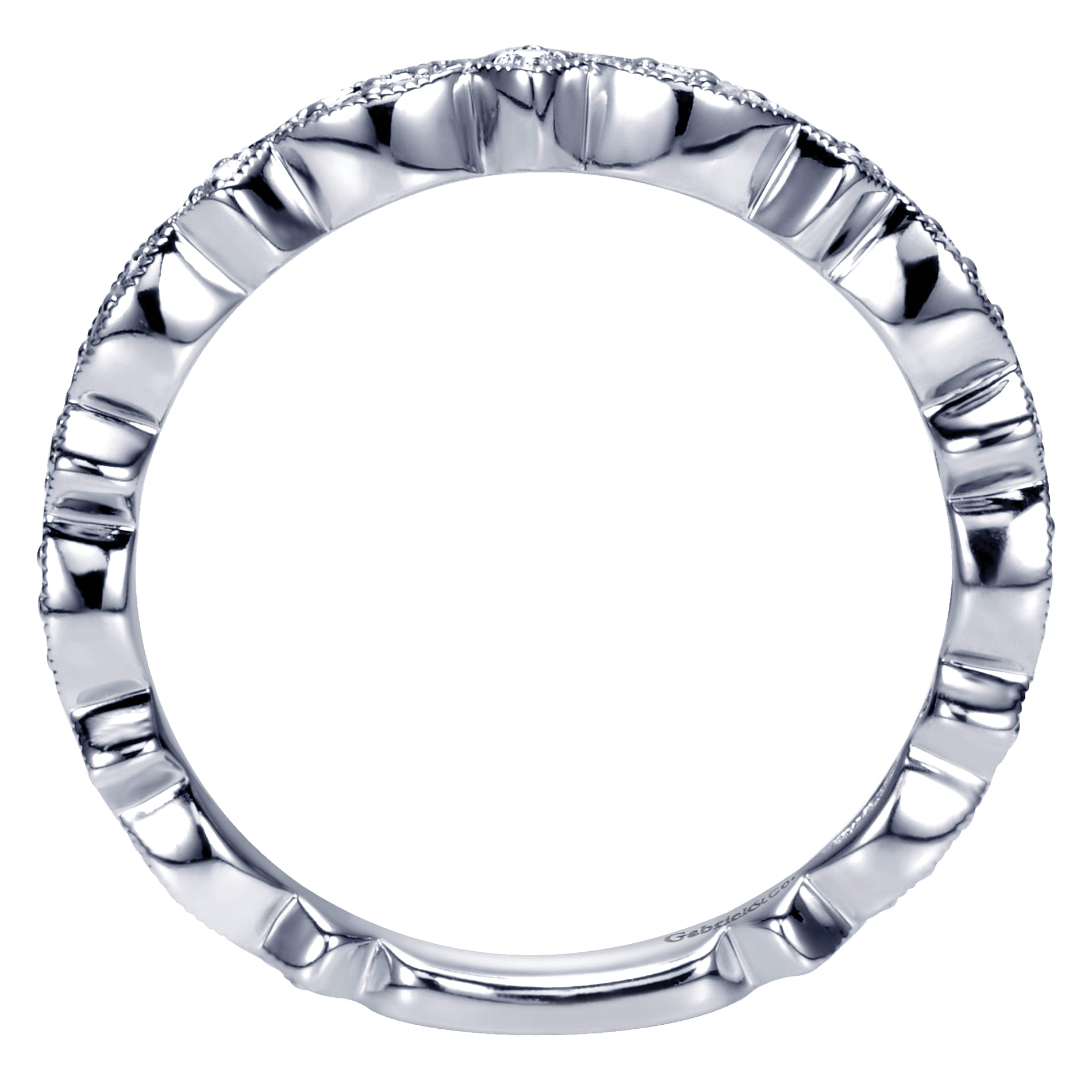 14K White Gold  Matching Wedding Band - 0.1 ct - Shot 2