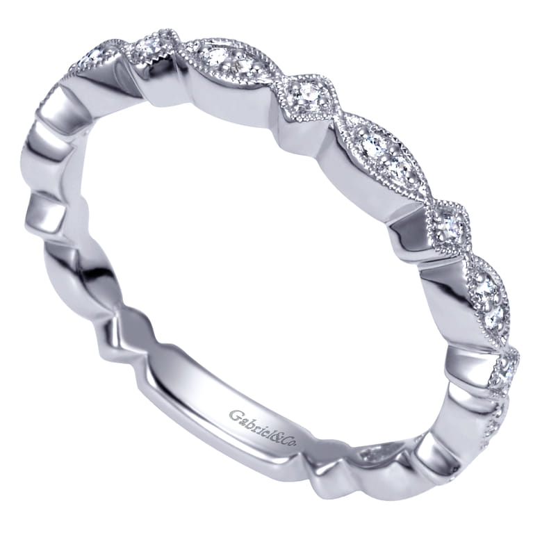 14K White Gold  Matching Wedding Band - 0.1 ct - Shot 3