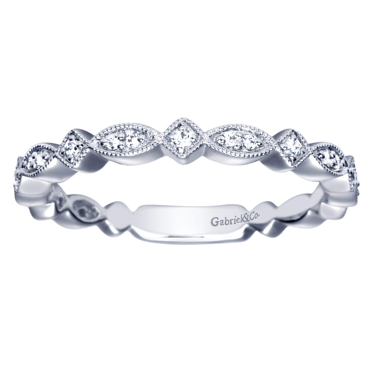 14K White Gold  Matching Wedding Band - 0.1 ct - Shot 4