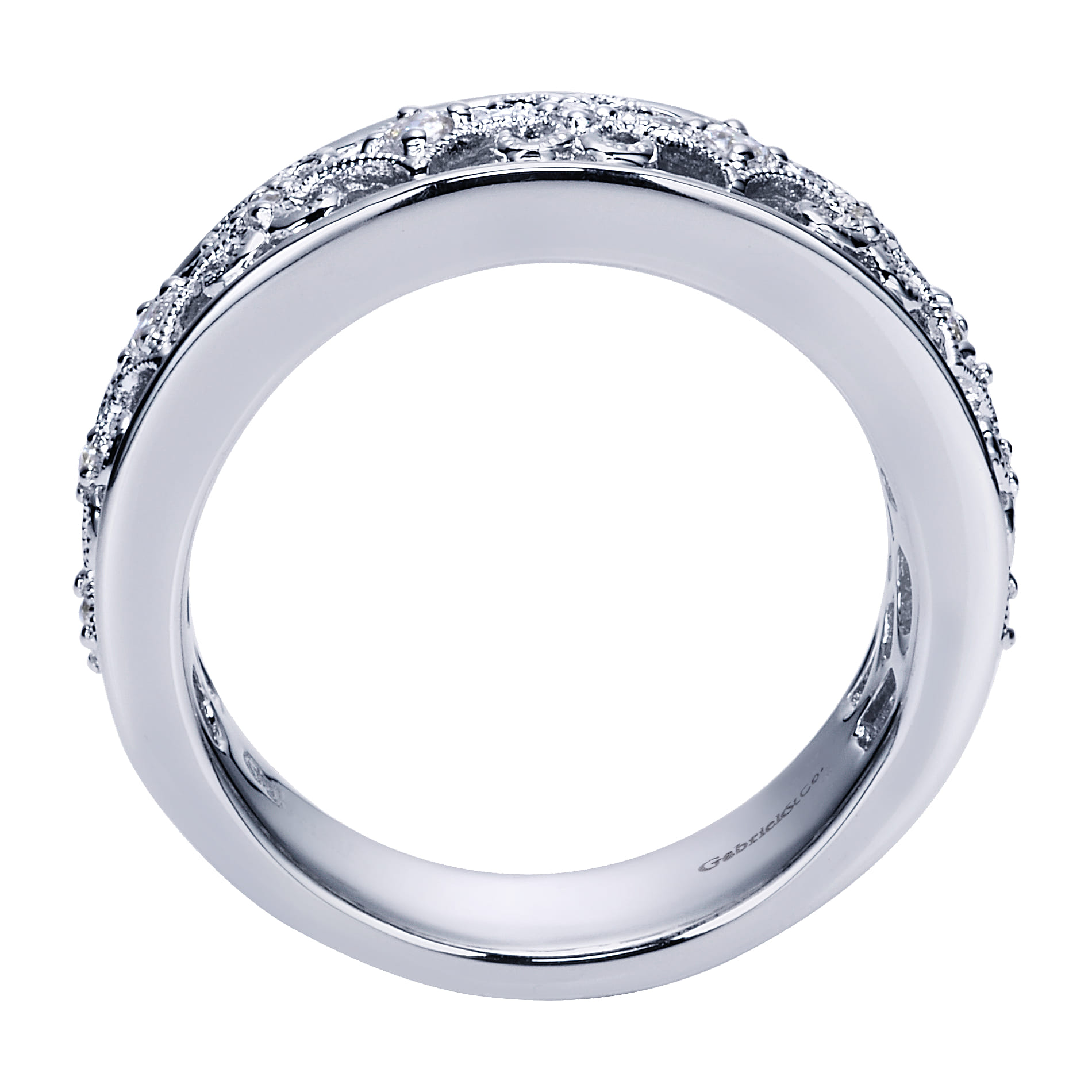 14K White Gold  Matching Wedding Band - 0.16 ct - Shot 2