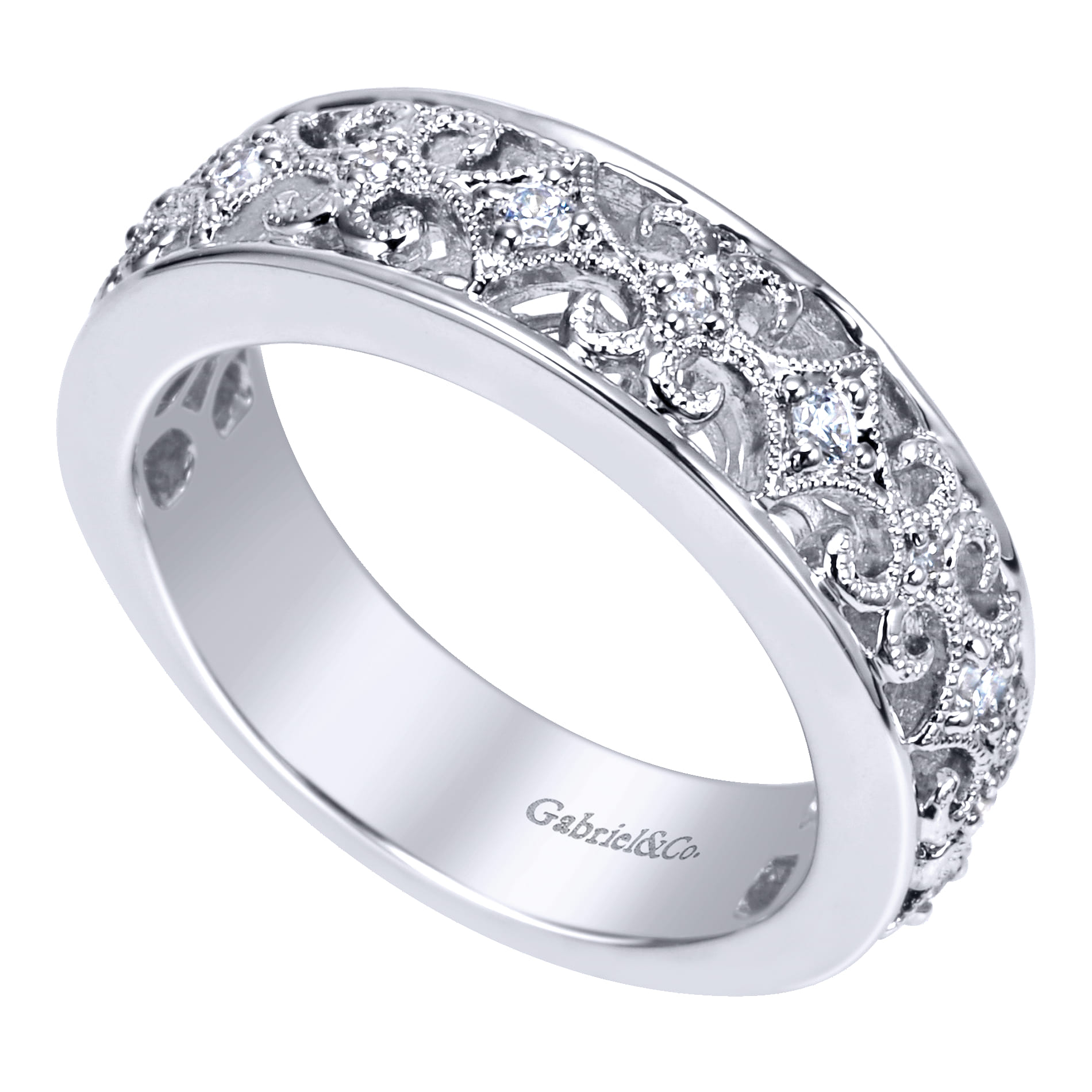 14K White Gold  Matching Wedding Band - 0.16 ct - Shot 3