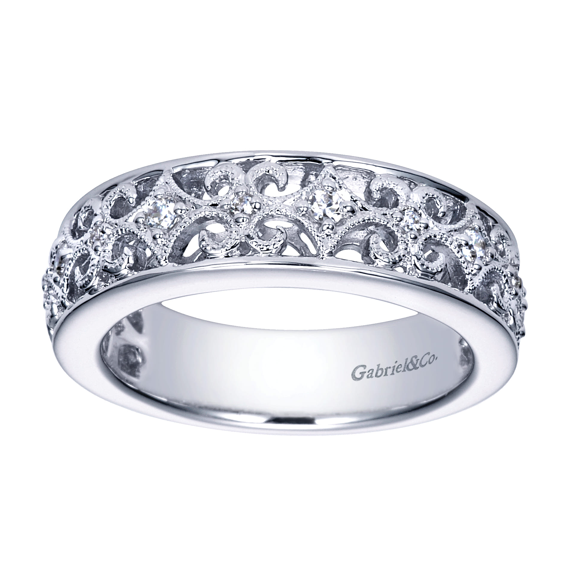14K White Gold  Matching Wedding Band - 0.16 ct - Shot 4