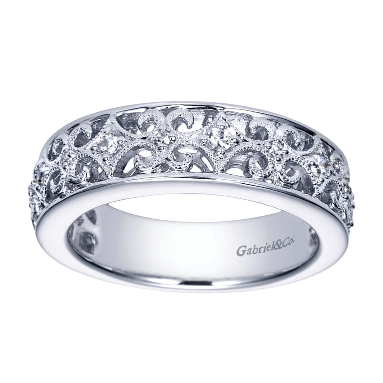 14K White Gold  Matching Wedding Band - 0.16 ct - Shot 4