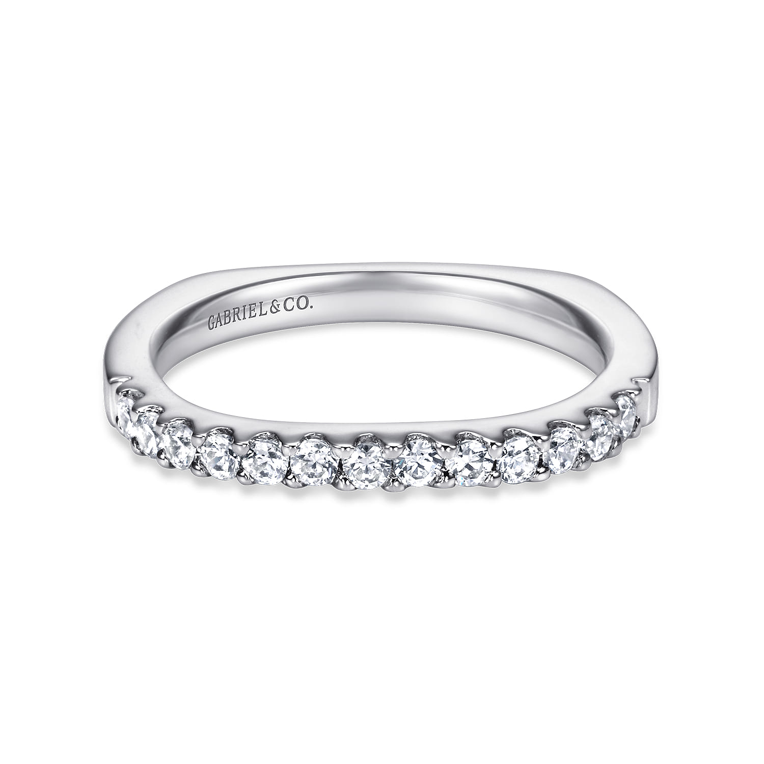 14K White Gold Matching Wedding Band - 0.3 ct - Shot 1