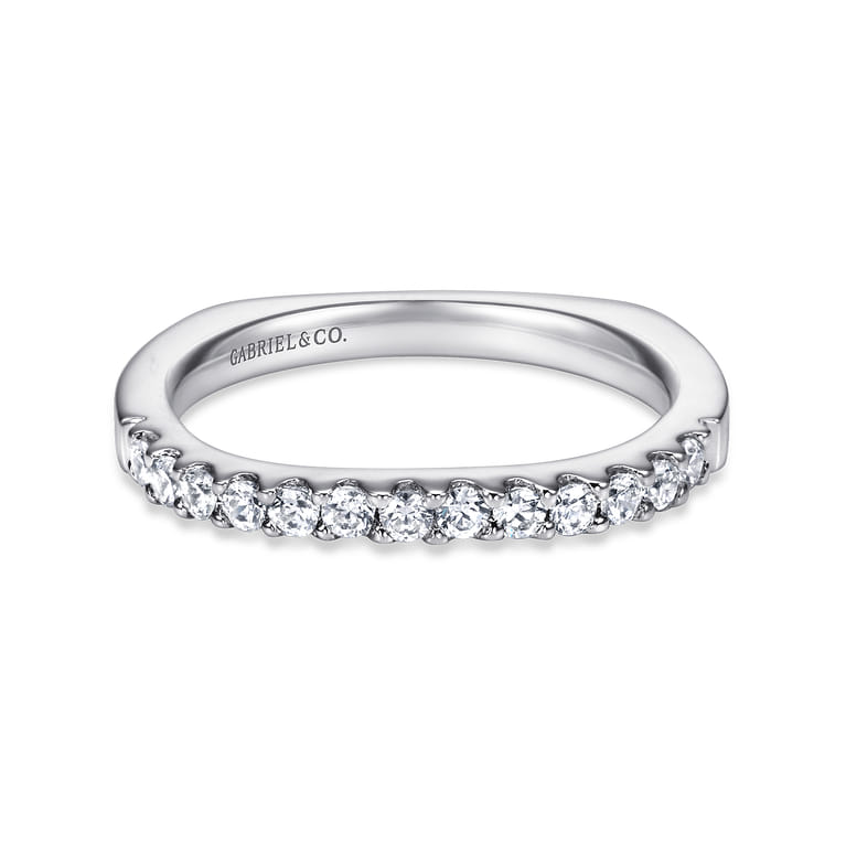 14K White Gold Matching Wedding Band - 0.3 ct - Shot 1